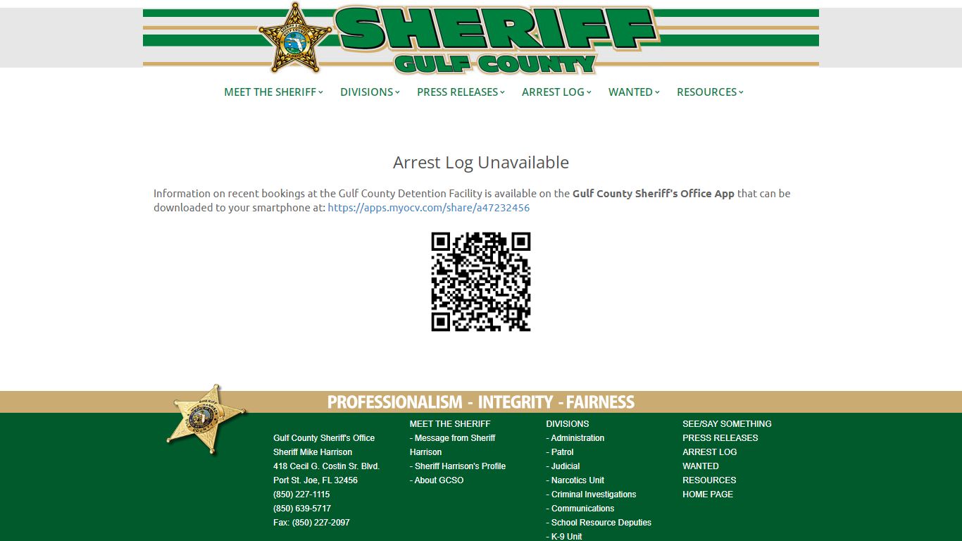 Arrest Log - Gulf County Sheriff's Office